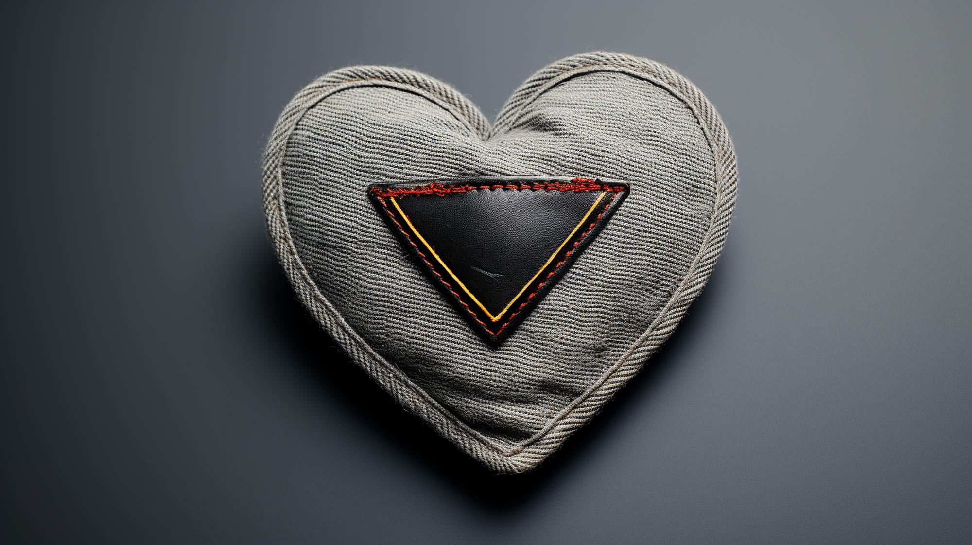Minimal embroidered patch on dark technical knit